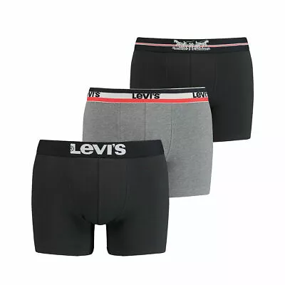 LEVIS Men's Boxer Briefs - Gift Box Logo Waistband 3 Pack SIZE SMALL • £24.99