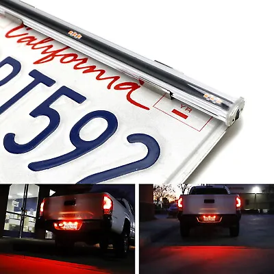 Rear License Plate Frame Mount Red LED Tailgate Light Bar Kit For All Car Trucks • $14.39
