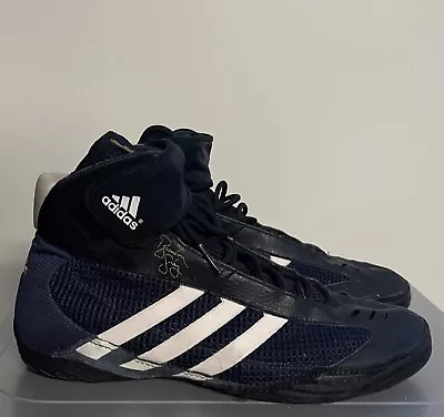 Vintage Adidas Wrestling Shoes Sz. 14 Brendon Slay Black Blue • $14.95