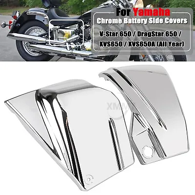 $35.98 • Buy Chrome Battery Side Fairing Cover Guard For Yamaha V Star 650 XVS650A Classic