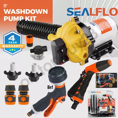 SEALFLO 75PSI Deck Washdown Pump Kit For Boat Caravan Yacht Wash Pump 12V 5GPM • $118