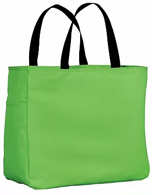 Port Authority Essential Tote Bag Exterior Side Pocket Web Handles B0750 • $8.87