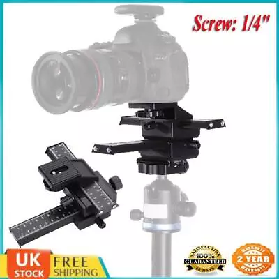 4-Way Macro Focus Focusing Rail Slider DSLR Camera Tripod Bracket Aluminum Alloy • £15.99