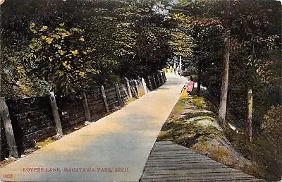 Macatawa Park Michigan~Lovers Lane~Boardwalk~Fence~1910 Postcard • $5