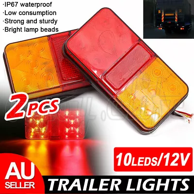 2X 12V LED Trailer Tail Lights Truck Caravan UTE Boat Light Screw Waterproof OZ • $14.85