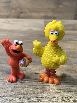 Big Bird & Elmo Figure Mattel 2008 Sesame Street Workshop 3” Cake Topper Toy Lot • $10.99