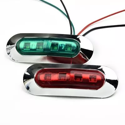 LED Signal Nav Navigation Lights Strip Port Starboard Marine Boat Red+Green Set • $7.19