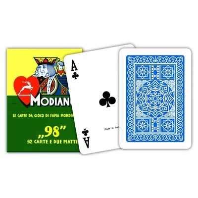 Modiano 98 Poker Blue Back Playing Cards Deck Poker Size Made In Italy 300250 • $13.94