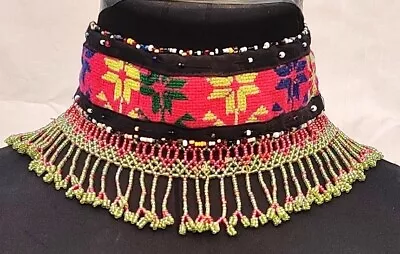 Banjara Tribal Kuchi Boho Afghan Handmade Vintage Gypsy Beaded Choker Necklace • $0.99