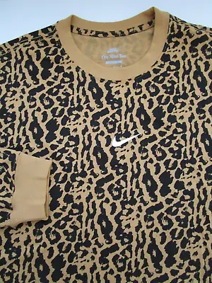 Mens Large Nike SB Loose Fit Cheetah Leopard Print LS Tee Crewneck Shirt • $33