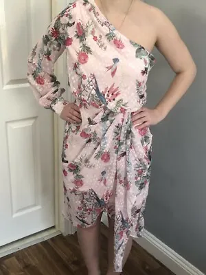 Bnwt Lipsy-abbey Clancy Size 8 One Sleeved Floral Summer Wrap Dress Rrp £70 New • £12.99