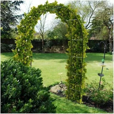 £9.99 • Buy Metal Garden Arch Heavy Duty Strong Tubular Rose Climbing Plants Archway 2.4m