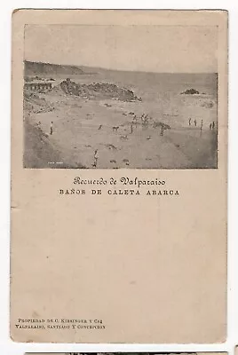 CHILE Recuerdo De Valparaiso Baños De Caleta Abarca Ed. C. Kirsinger Early Type • $29.99