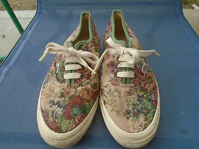 RARE Sz 9 - VANS Made In USA Authentic Textile Floral Tapestry Blanket Women • $35