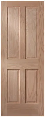 4 Panel Craftsman Raised Panel Red Oak Stain Grade Solid Core Interior Doors  • $324