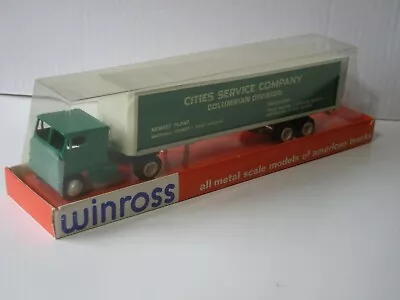 Vintage WINROSS Diecast Cab & Trailer Toy Sealed Plastic Cities Service Co. • $26.99