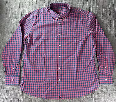 UNTUCKit Montrachet Mens Long Sleeve Button Down Shirt Red Blue Check - 2XL Reg • $29.95