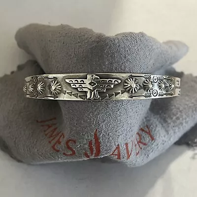 Vintage Fred Harvey Era Navajo Sterling Silver Thunderbird Cuff Bracelet —(SKU#9 • $99