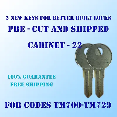 TM700-TM729 Replacement Keys For Better Built Locks. Truck Tool Boxes. Code Cut • $12.85