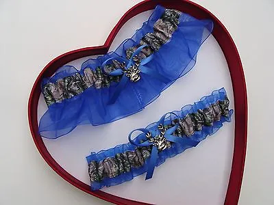 NEW Mossy Oak Camouflage Camo Royal Blue Wedding Garter Prom *Sexy Hunter Chick  • $12.01