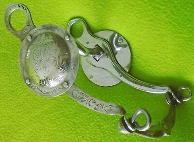 BEAUTIFUL Nice QUALITY Vintage Engraved Silver Horse Show BIT~HUGE 3  CONCHO~NR • $20.50