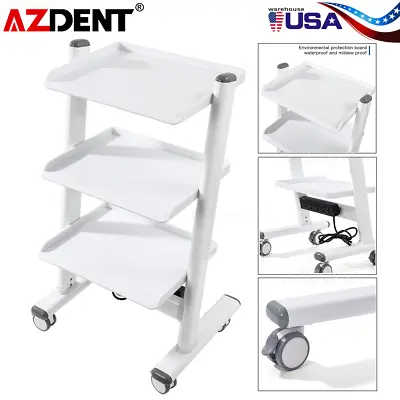 Dental Mobile Medical Instrument Cart Rolling Trolley Equipped With Power Socket • $104.99