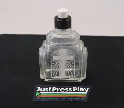 Antique Vintage Glass Holy Water Bottle With Cross & Sprinkler Cap • $49.99