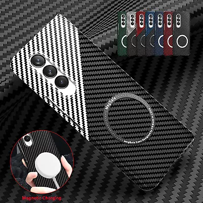 For Samsung Galaxy Z Fold 4 5G/3/2 MagSafe Case Magnetic Carbon Fiber Slim Cover • $10.43