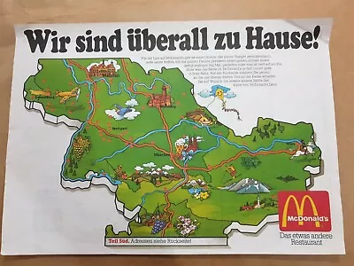 McDonald's Tray Liner Frankfurt Germany 1980's  • $5