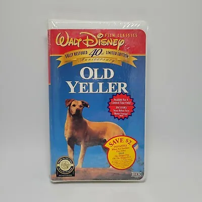 Disney Old Yeller Limited Edition W/Bonus Footage VHS Video Tape SEALED NEW • $9.34