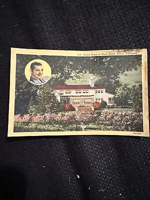 Postcard Vintage Home Clark Gable Encino California Celebrity Movie Star  • $1.50