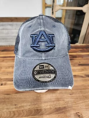 Auburn Cap AU Interlock Denim Color Front&Bill Mesh Bk Navy Snap Closure New ERA • $12.95