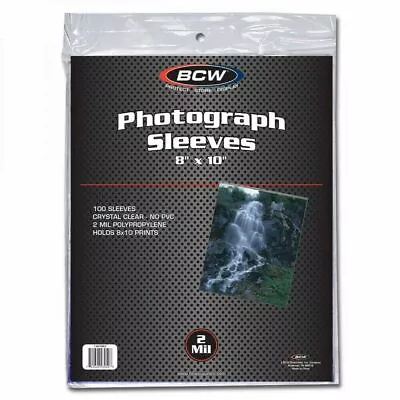 BCW 8x10 Photo Sleeves 100 Soft Poly Protectors 2 Mil Acid Free Safe Storage • $12.79