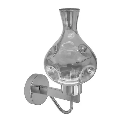 Industrial Style Wall Light Polished Chrome With Glass Shades Lounge Lighting UK • £27.89