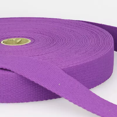 Purple Cotton Webbing 25mm Or 40mm - By The Metre - Belt Strap 100% Cotton 089 • £4