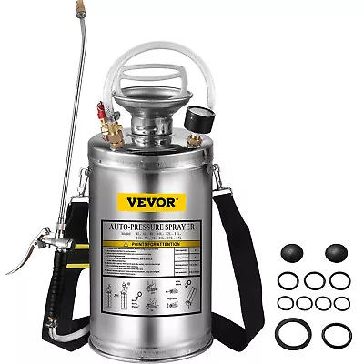 VEVOR Stainless Steel Sprayer 6L Manual Weed Sprayer Backpack Farm Garden Spray • $68.99