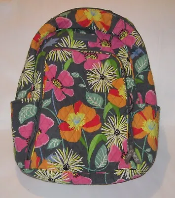 Vera Bradley Laptop Backpack Jazzy Blooms Gray Floral • $29.99