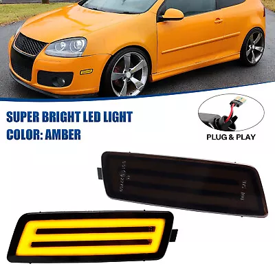 Smoked Front Side Marker Light Lamps LED For 06-09 VW MK5 Golf GTI Jetta R32 • $22.99