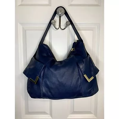 Michael Kors Beverly Blue Leather Shoulder Bag • $90