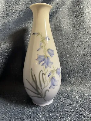 Royal Copenhagen Blue Porcelain Bud Vase Blue Bells Flowers 7.75” 2918/4055 • $64.50