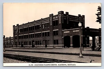 Vintage RPPC Glendive MT Montana Northern Pacific Railroad Train Depot Q9 • $12.99