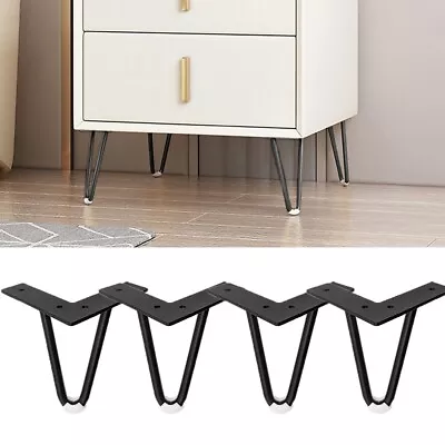£7.99 • Buy 4 X Hairpin Legs / Hair Pin Legs Set For Furniture Bench Desk Floor Protectors