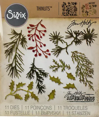£13.99 • Buy Sizzix Holiday Greens Mini Tim Holtz Thinlits Dies 661597  ::  Holly Berries