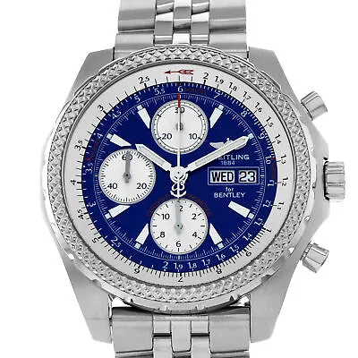 Breitling Bentley GT A13363 For Bentley Blue Automatic Chrono 44mm Steel Watch • $7674