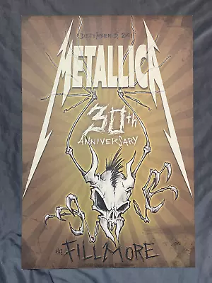 Metallica 30th Anniversary Gig Poster Fillmore Tony Squindo Concert Metal Thrash • $39.99