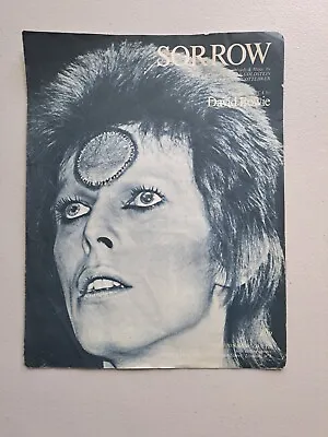 David Bowie SORROW ORIGINAL UK Sheet Music Very Rare 1973 Issue • £15