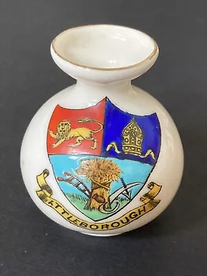£0.99 • Buy Crested Ware Arcadian China LITTLEBOROUGH Miniature Vase A & S Stoke