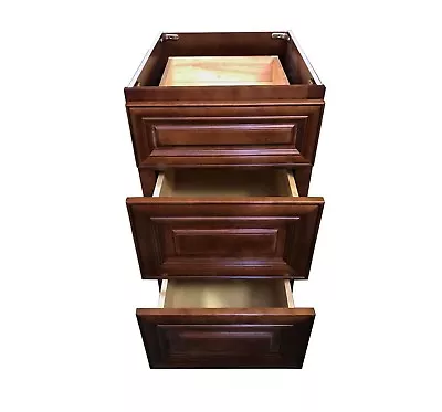  3 Drawers Maple Walnut Bathroom Vanity Base Cabinet Solid Wood 12  15  18  24  • $169.99