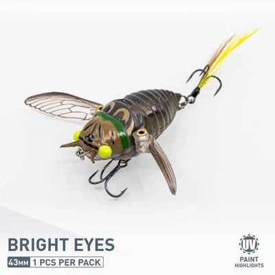 $19.95 • Buy Chasebaits Ripple Cicada 43mm Hollow Body Surface Lure Bass Bream Choose Colours