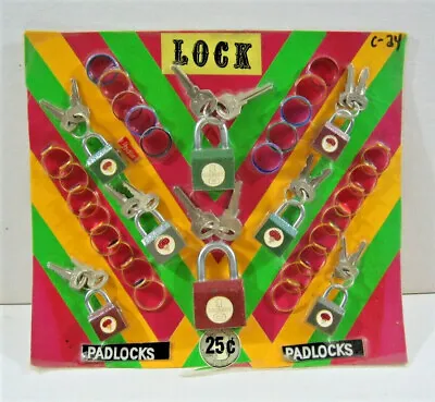 Locks & Keys Padlocks And Rings Old Gumball Vending Machine Display Card #24 • $39.99
